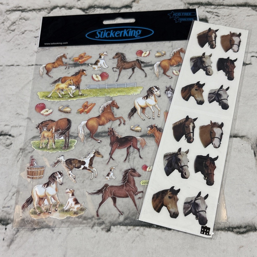 Scrapbooking Stickers Horse Pony Equestrian Lot‎ Of 2 Sheets Crafts